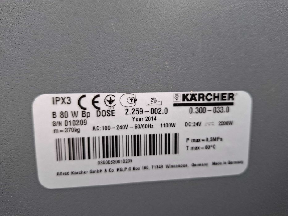 Szorowarka Karcher B80 W Bp OKAZJA * Przepracowane 21H*