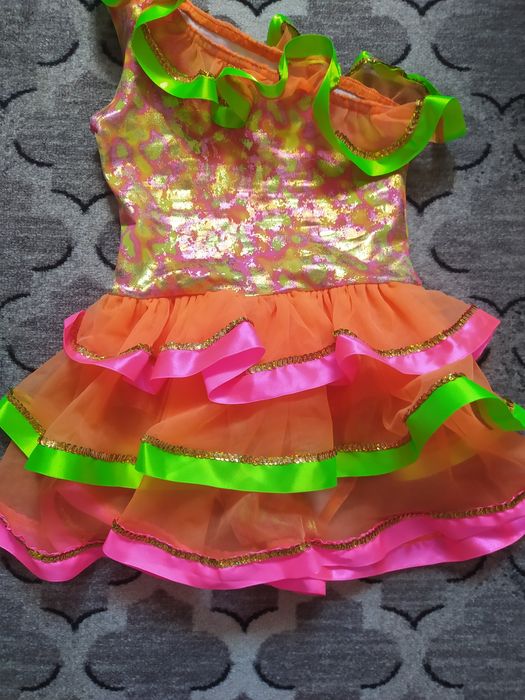 Strój gimnastyczny kostium jednoczęściowy do tańca blyszczący  cekiny