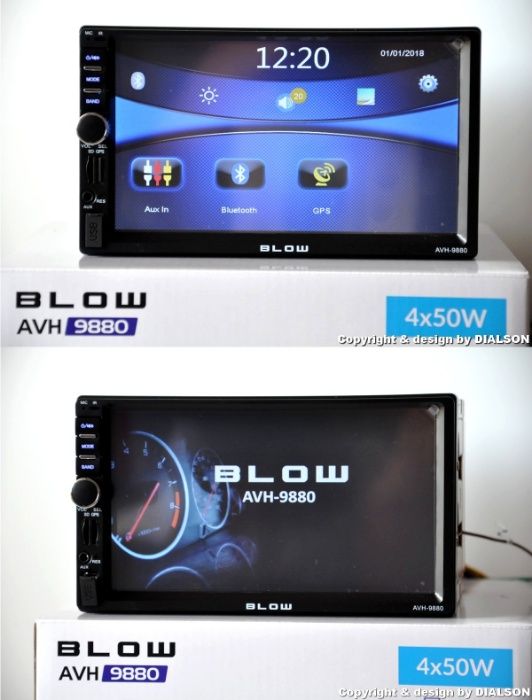 Radio Samochodowe BLOW 2DIN USB 7 Nawigacja GPS do IGO MAPY EUROPY PL