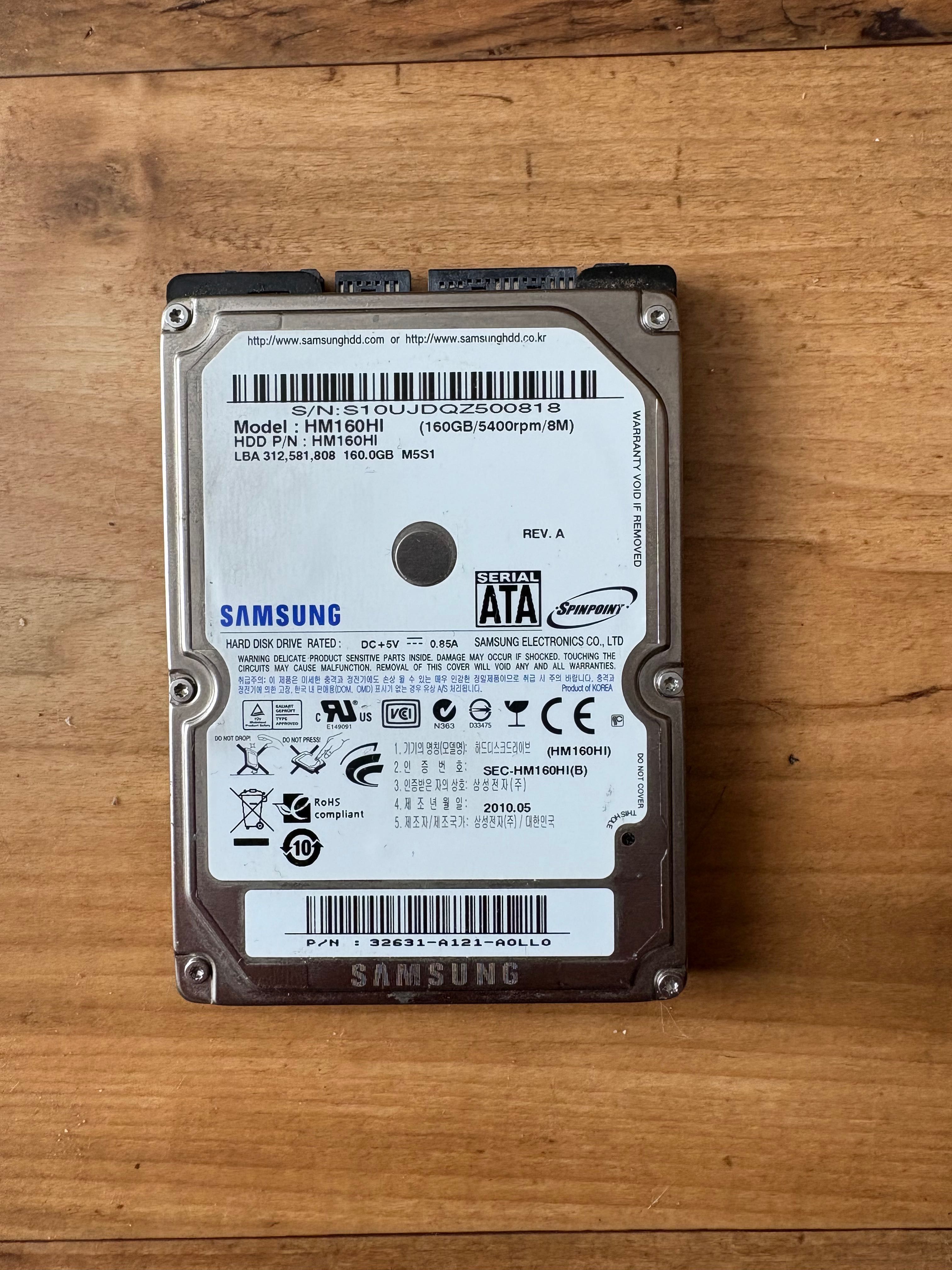 Жесткий диск Samsung HDD 2.5 160gb для ноутбука