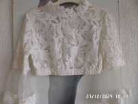 Nowa Femme luxe koronkowy top bluzka z rękawami 34