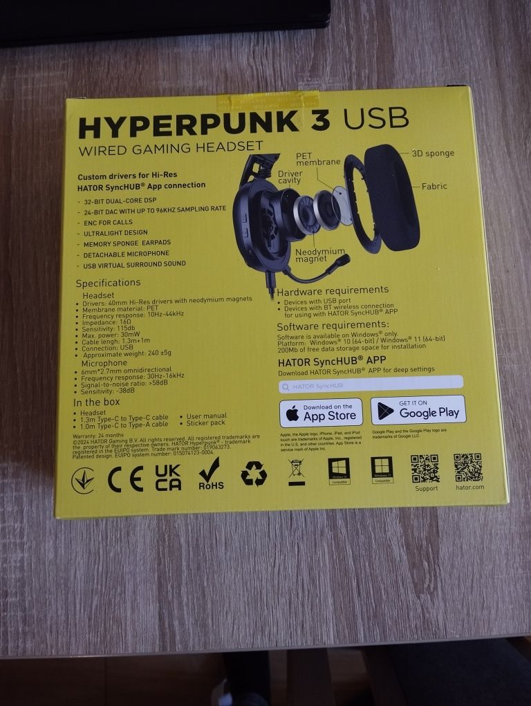 Słuchawki gamingowe Hator Hyperpunk 3 USB nowe