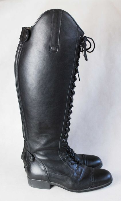 Oficerki jeździeckie skóra full grain sznurowane r. 39/40