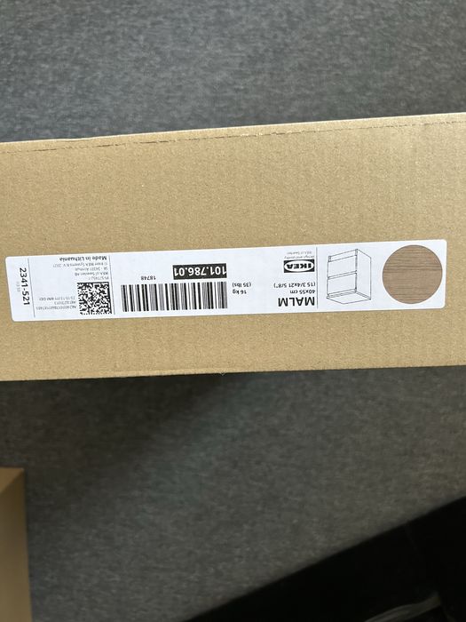 Szafka nocna stolik Malm dąb bejcowany na biało Ikea nowa