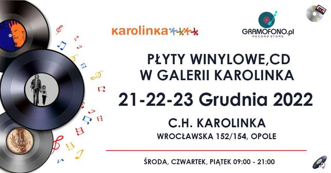 Płyty Winylowe oraz CD w C.H. Karolinka, Opole 21-22-23 Grudnia 2022