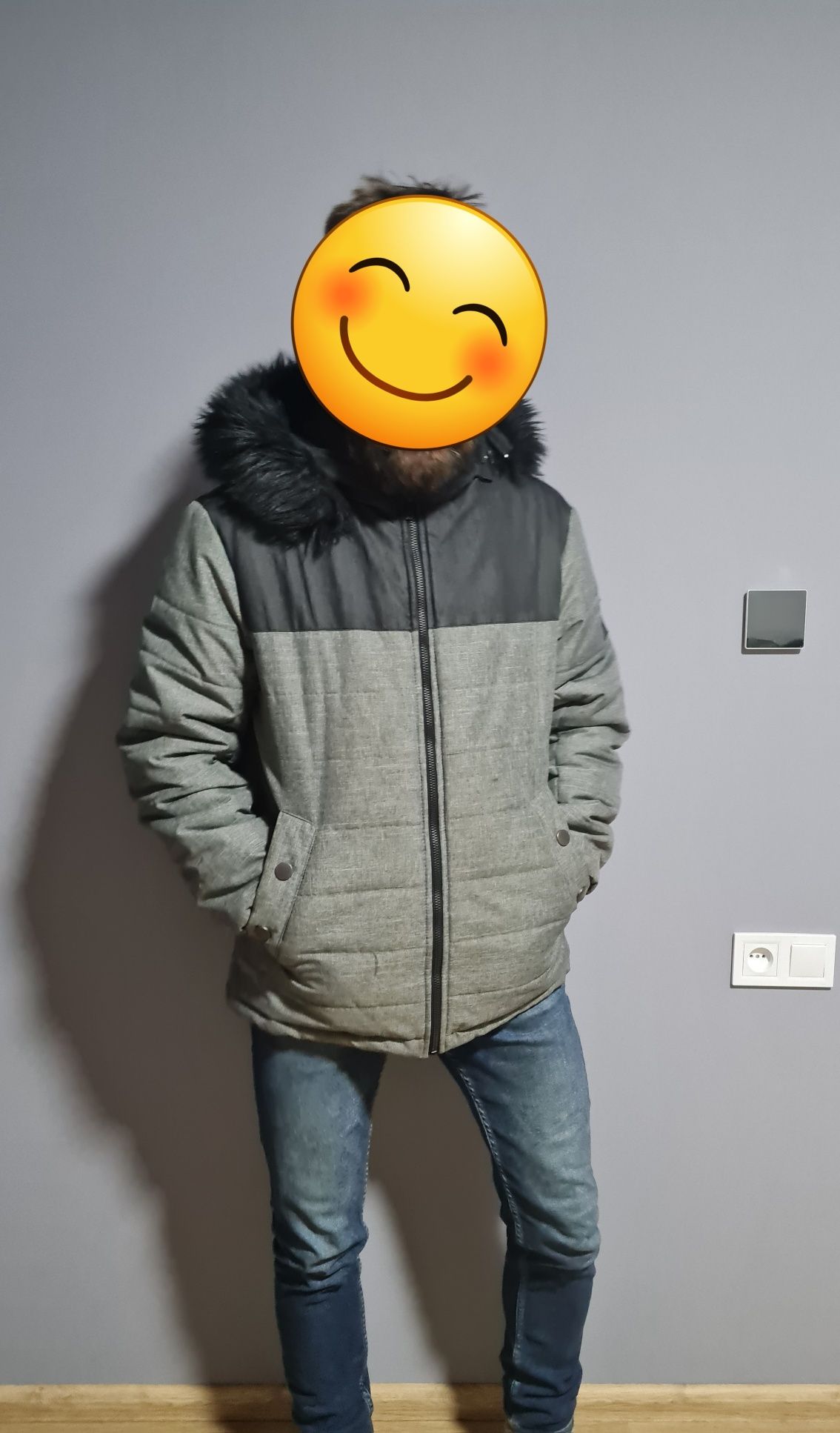 Куртка зимова чоловіча Riccardo рікардо сіра 52 розмір мужская серая т