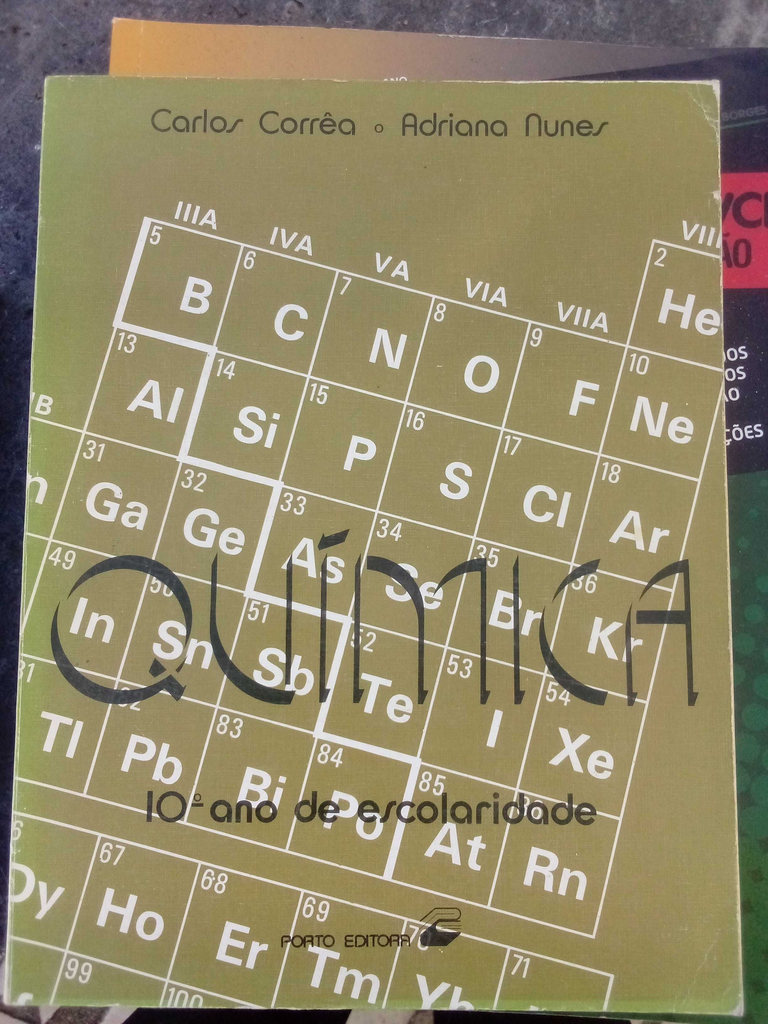 livros escolares de física e química