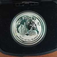 Австралия 1 доллар 2011 год кролика пруф proof серебро 999 срібло rar