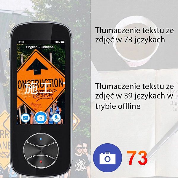 Wielofunkcyjny Elektroniczny Tłumacz Mowy Translator 137 Języków, Podr