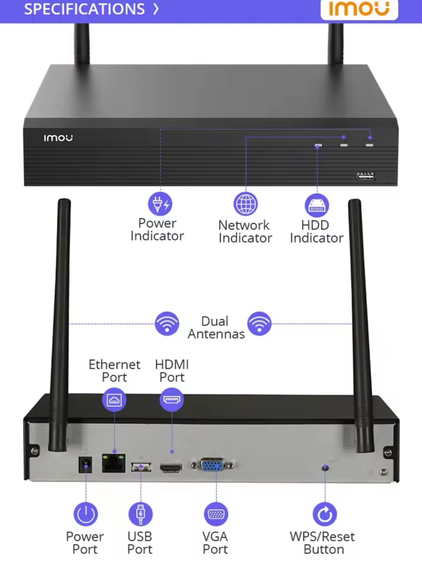 Imou відеореєстратор видеорегистратор 8канальний Wifi безпровідний