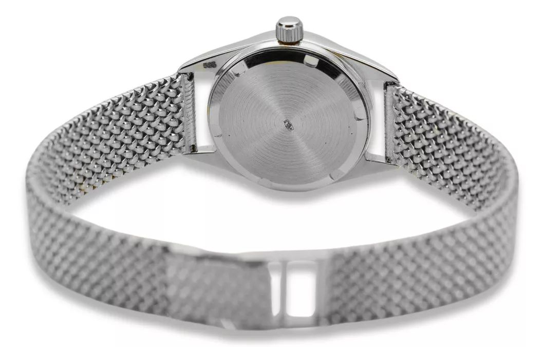 Zegarek damski z białego złota 14k z BRYLANTAMI lwd078wdpr&lbw003w Wr