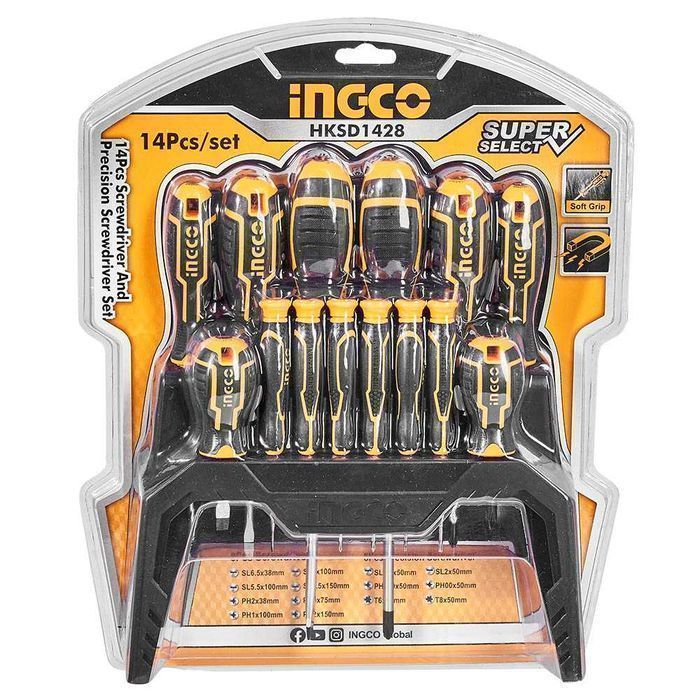 Набір викруток 14 шт INGCO Super Select HKSD1428, отвертки, викрутки