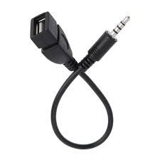 Перехідник USB2.0(M)- Jack 3.5(F) Stereo, 0,3м, Black, OEM