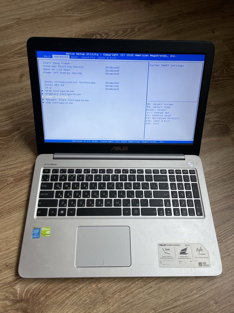 Ноутбук Asus k501 під ремонт
