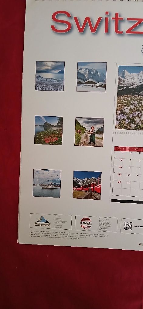 Calendário da Suíça, de 2018