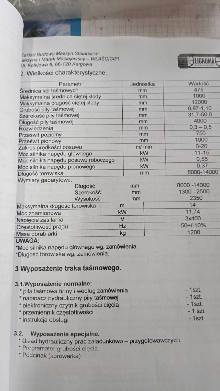 TRAK TAŚMOWY MM-700 K pchany 2006 r.