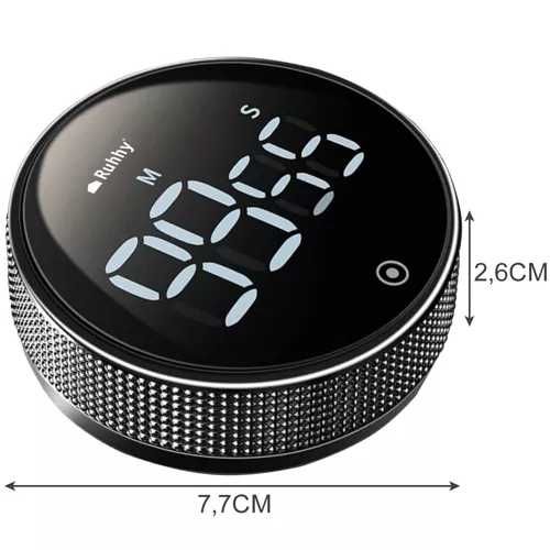 Minutnik cyfrowy LED z magnesem stoper timer kuchenny czarny