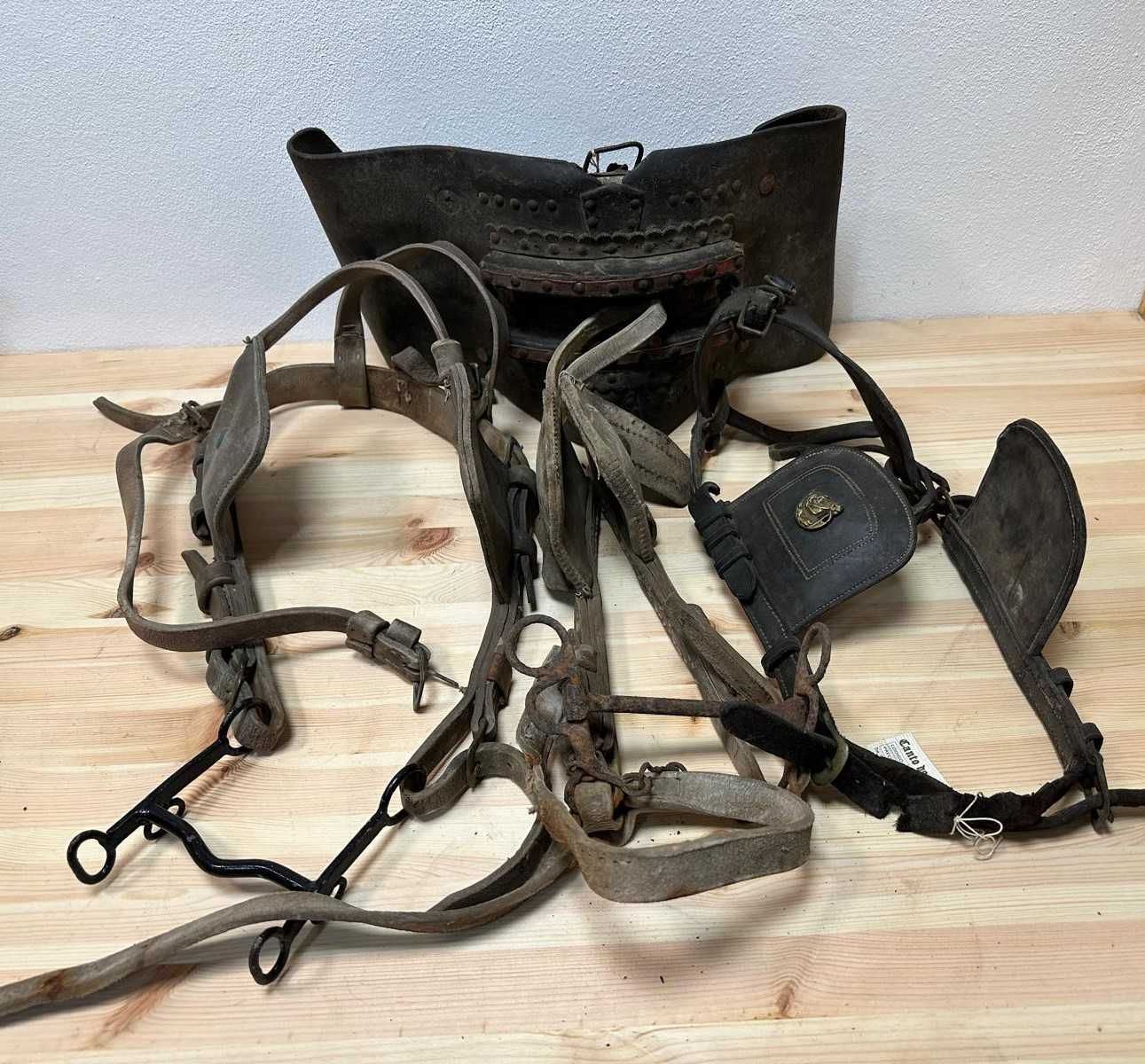 Cabrestos antigo para burros, cabeçadas, coelheiras, albarda