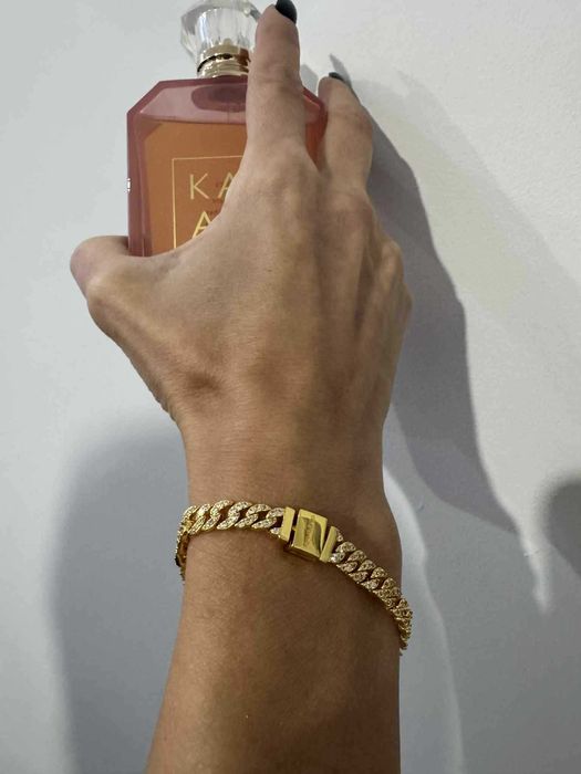 Złota Bransoletka PANDORA Pavé Kubańskie Ogniwa