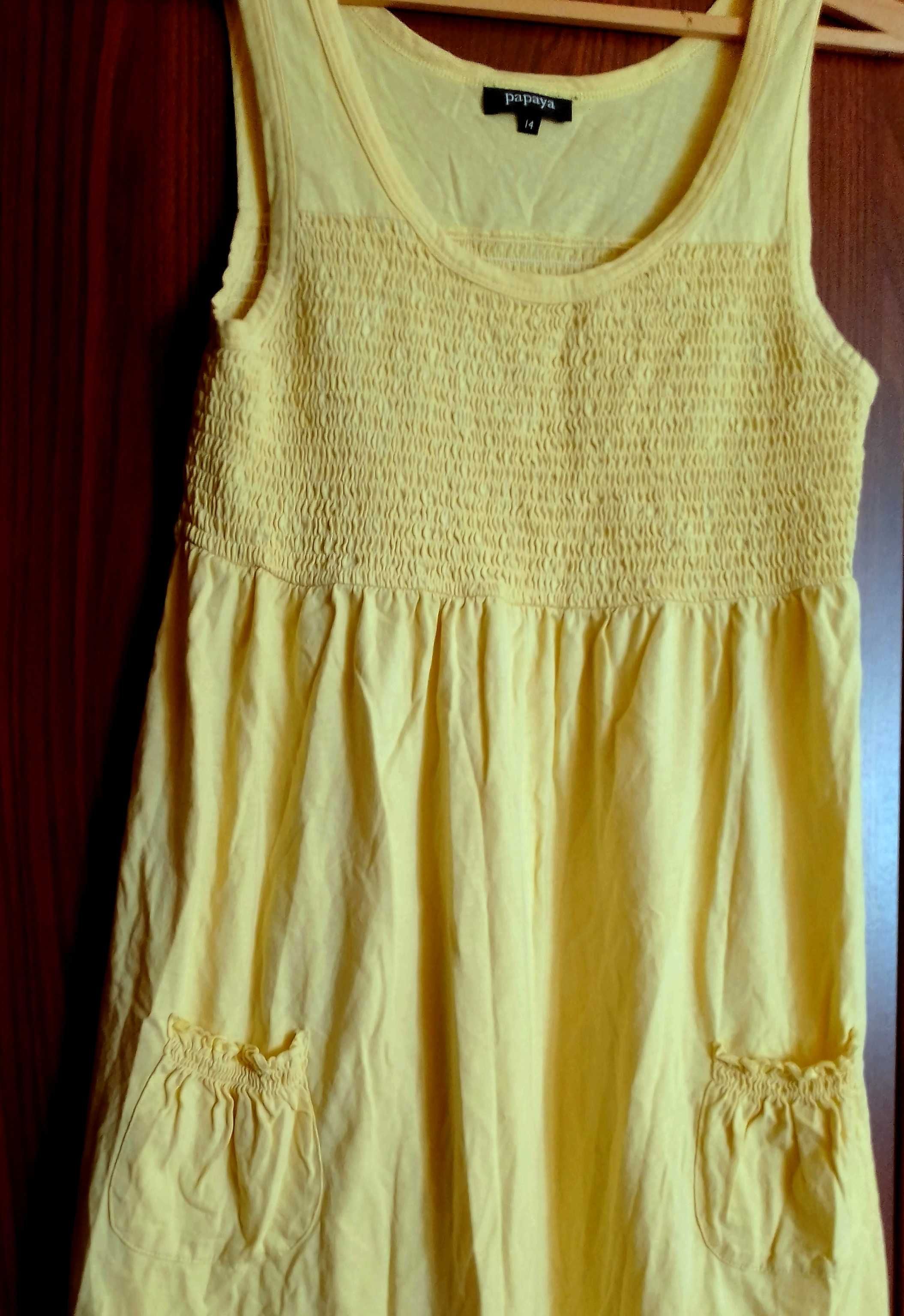 żółta sukienka lato ciążowa*PAPAYA*36 38 S/M