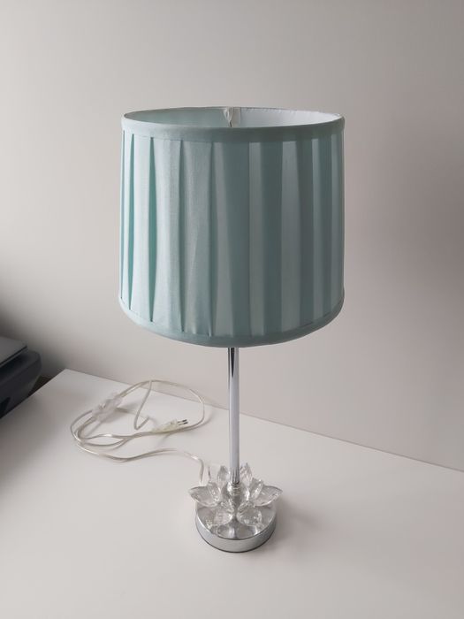Home&You lampa stojąca nocna turkusowa z kryształami Glamour