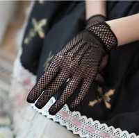 Czarne rękawiczki siateczkowe emo halloween gothic alternative