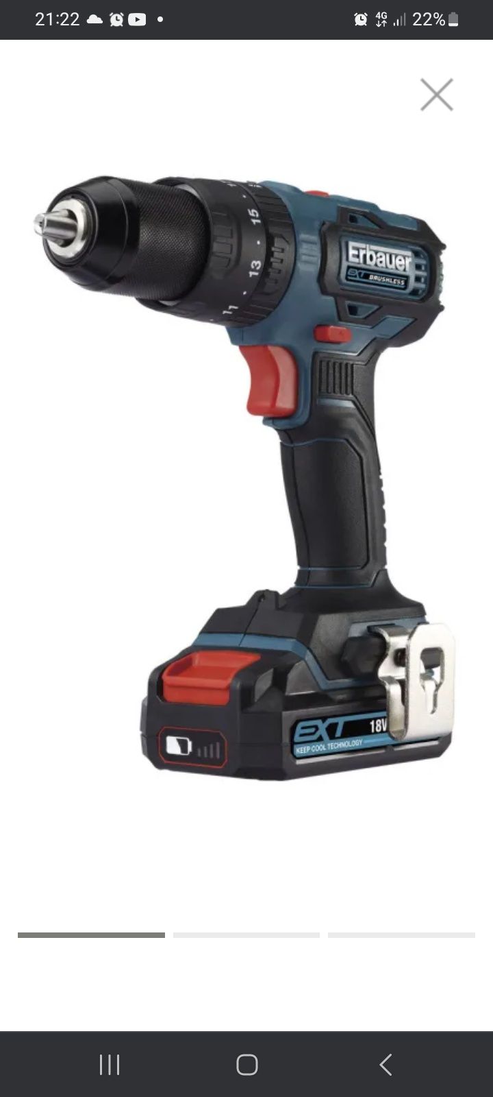 ER BAUER Europeo  18 V BERBEQUIN Aparafusadora 2 AMP. X2