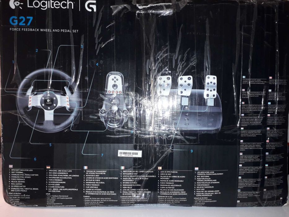 Кермо-руль+три педалі+КПП-Шифтер LogitechG27НОВИЙ остання ревізія ориг