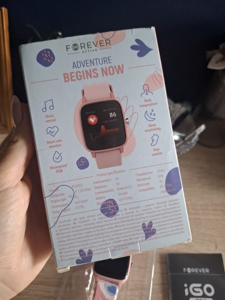 Zegarek smartwatch dziewczęcy uzywany  i go pro forever