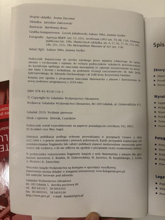 Matematyka z plusem 1 podrecznik , zakres rozszerzony