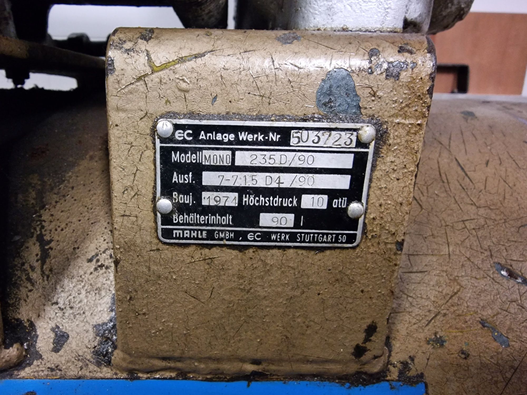 Compressor Mahle Germany 90 lts. 10bar