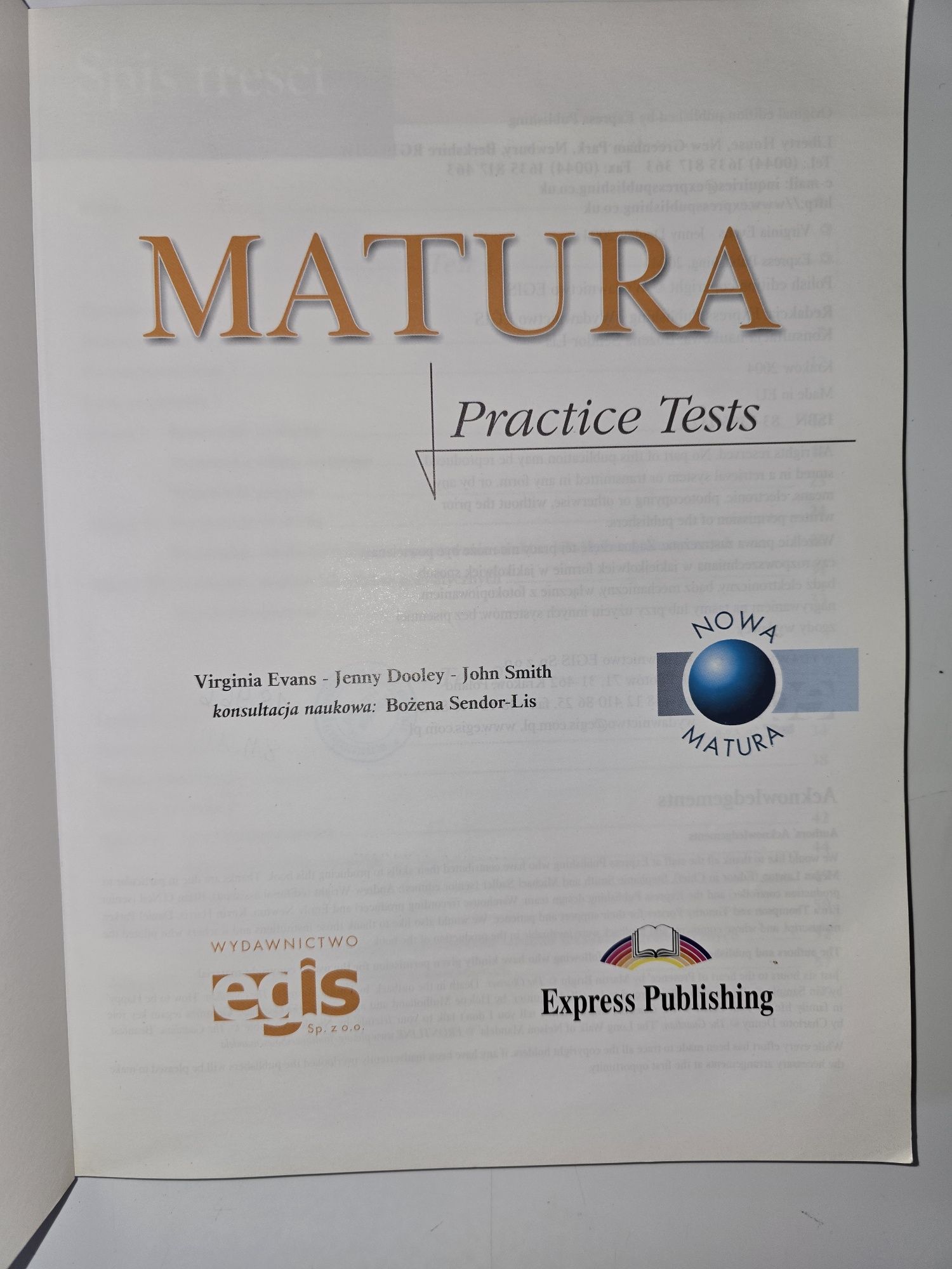 Matura, j.angielski,  wyd. Egis