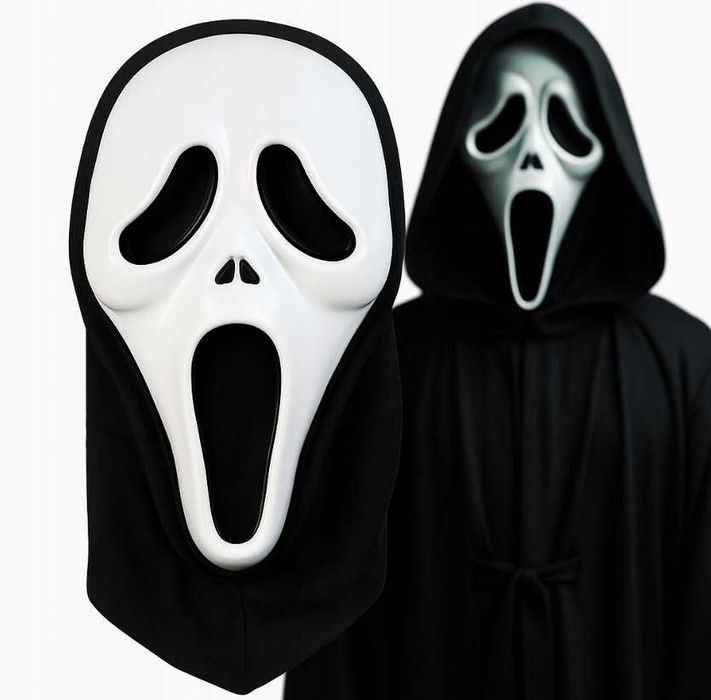 Halloween Maska Krzyk – Strój Horror, Kultowy Scream