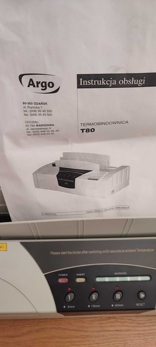 Termobindownica ARGO T-80