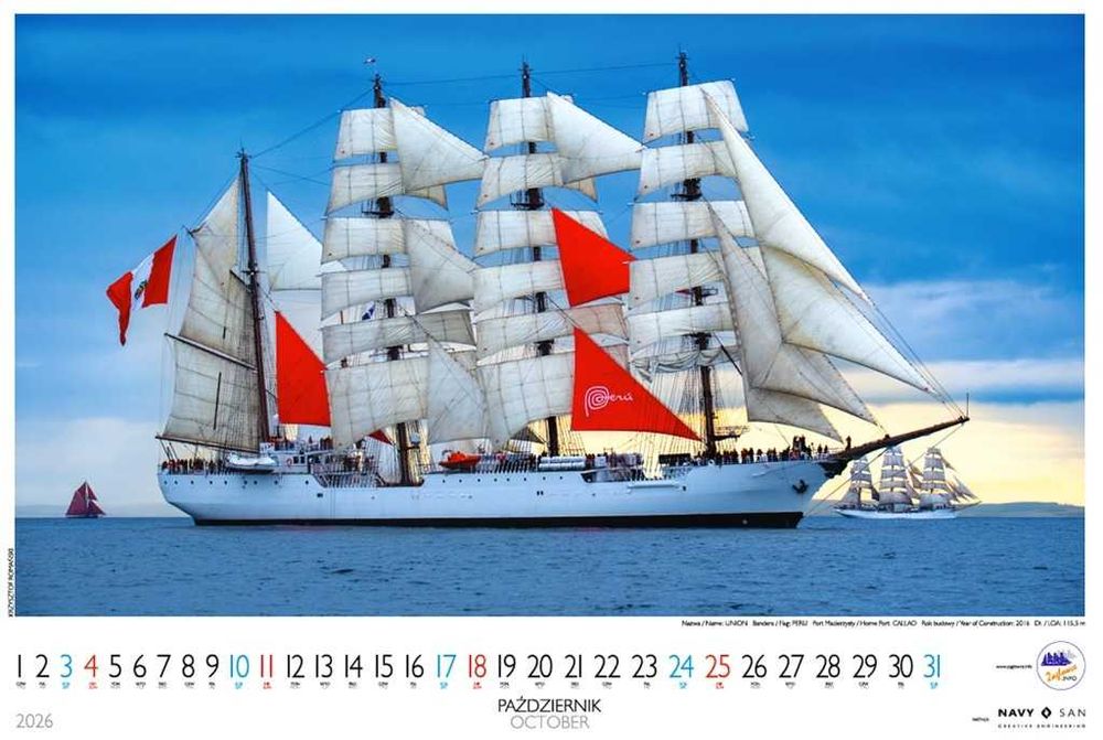 Kalendarz ŻAGLOWCE 2026