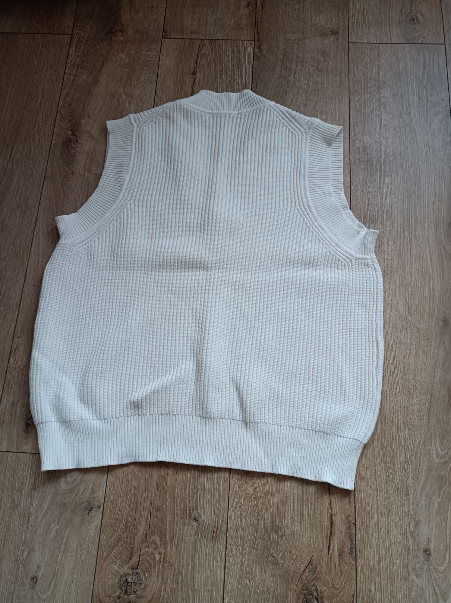 Śmietankowy bezrękawnik kamizelka Zara S oversize