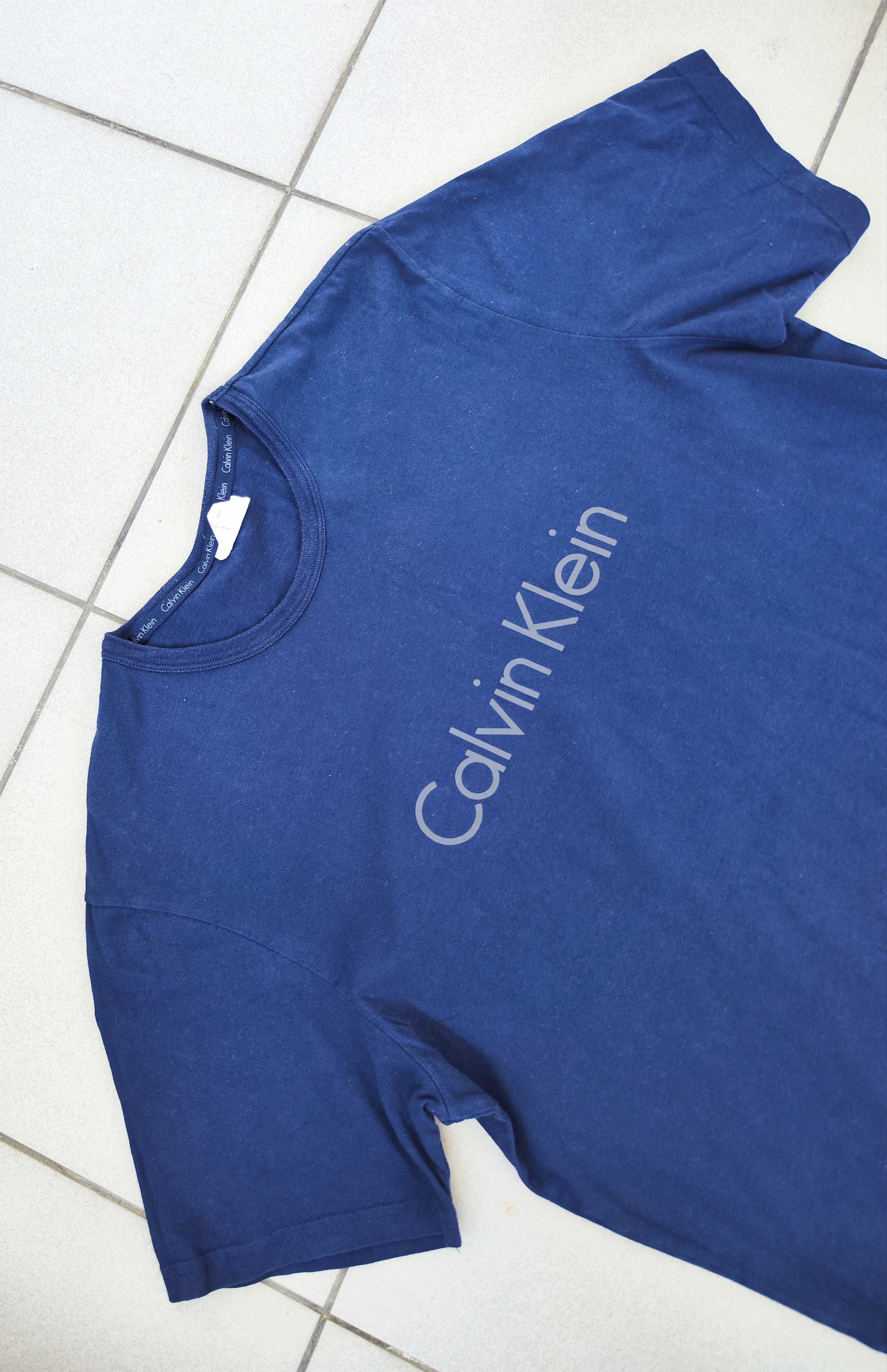 Koszulka Calvin Klein granatowa t-shirt męska r. L