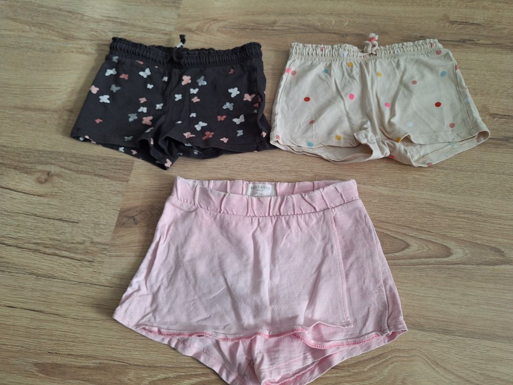 Zestaw 3 szt krótkie spodenki rozmiar 116 h&m reserved