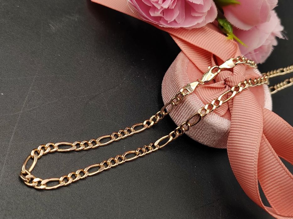 Złoty łańcuszek FIGARO jak nowy! Włoski Orginalny!!! ŚLICZNY!! Masywny