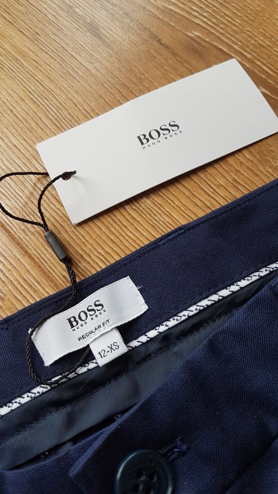 Spodnie eleganckie garniturowe Hugo Boss chłopięce dziecięce