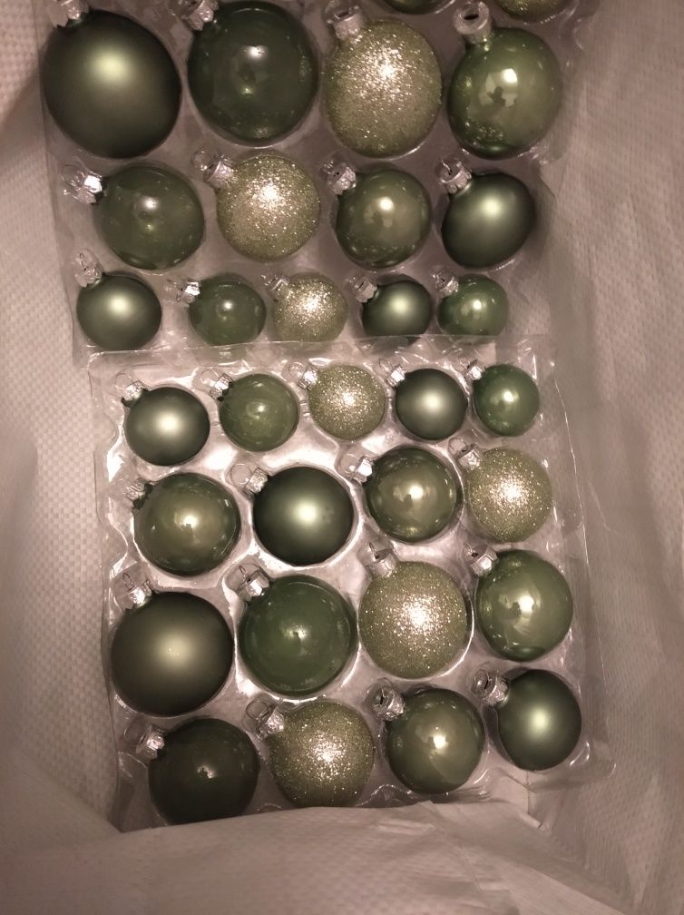 Bombki szklane zestaw 34 szt zielone