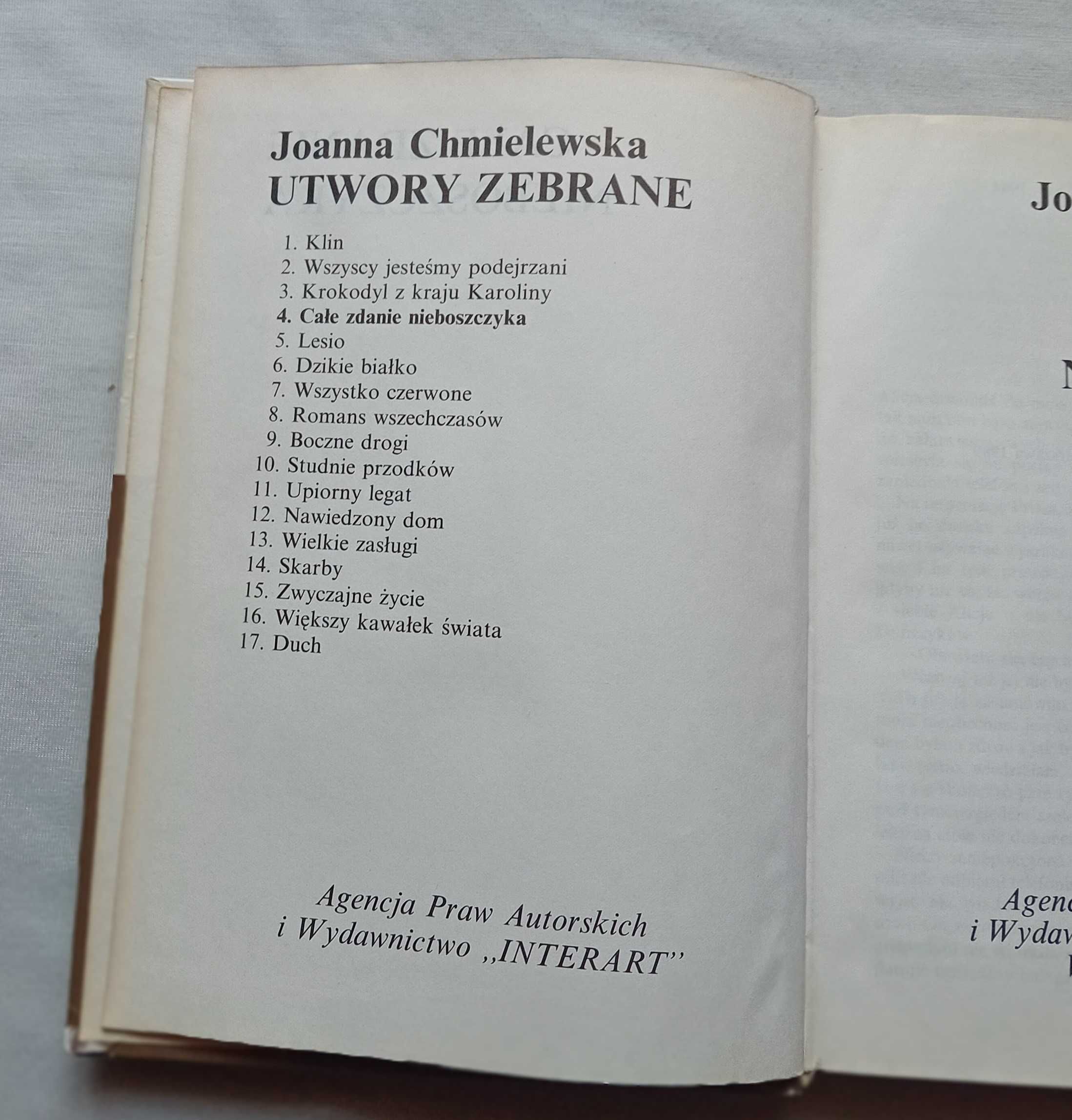 Joanna Chmielewska. Całe zdanie nieboszczyka. Interart, 1991 r.