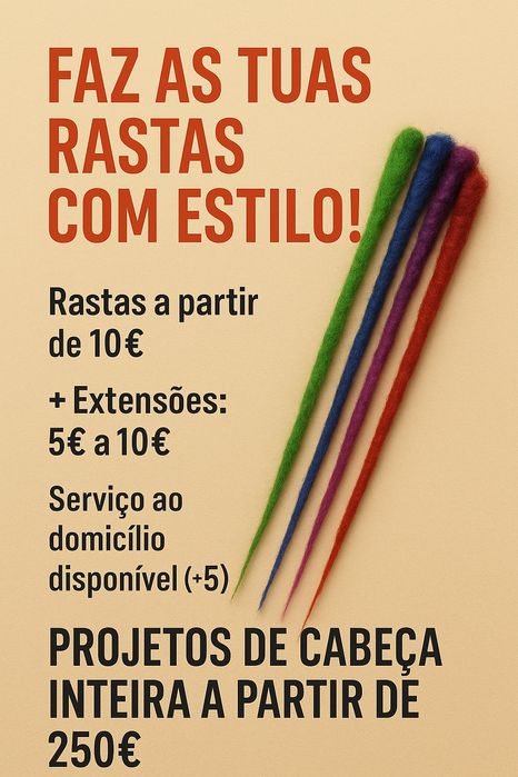 Marca já as TUAS Rastas/Dreadlocks!!