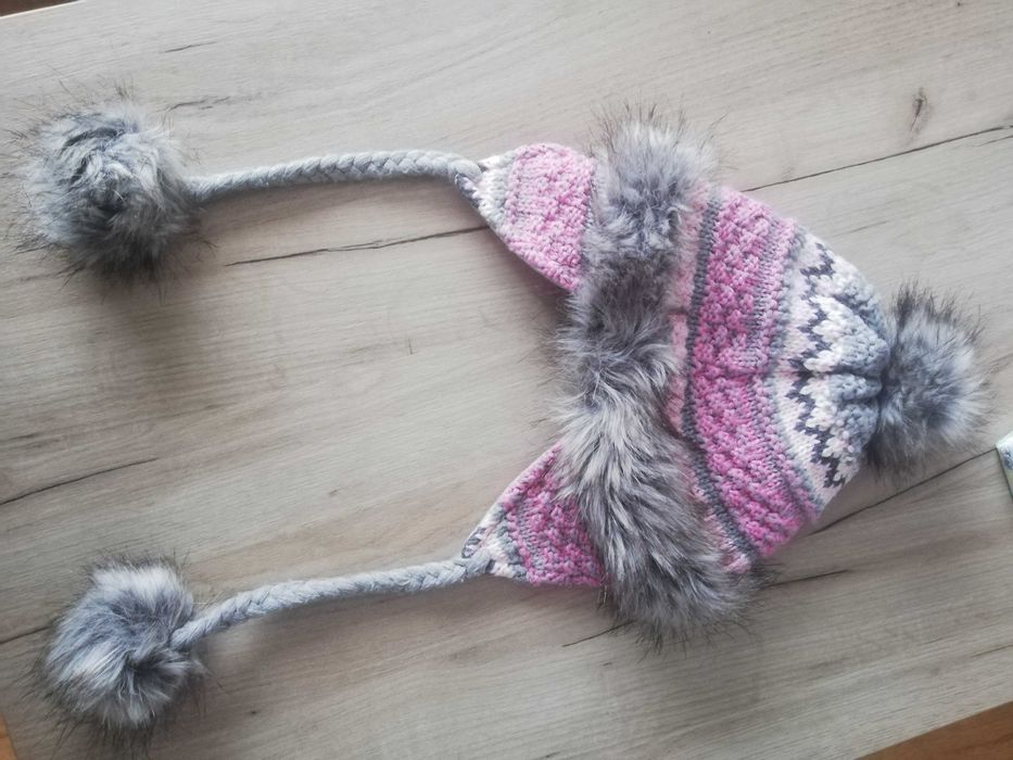Czapka zimowa ciepła dziewczęca 7 8 134
