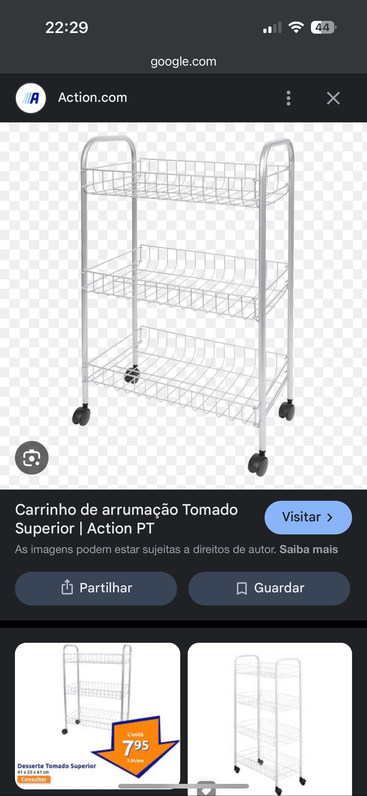 Carrinho de arrumação com rodas