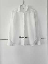 Koszula Uniqlo 36 S biała lniana oversize klasyczna