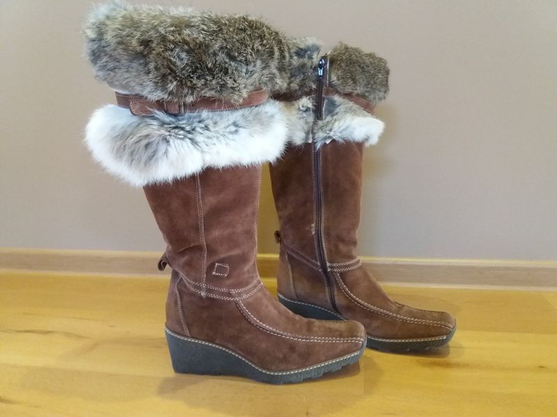 Italian shoes przepiekne kozaki z futerkiem roz. 39