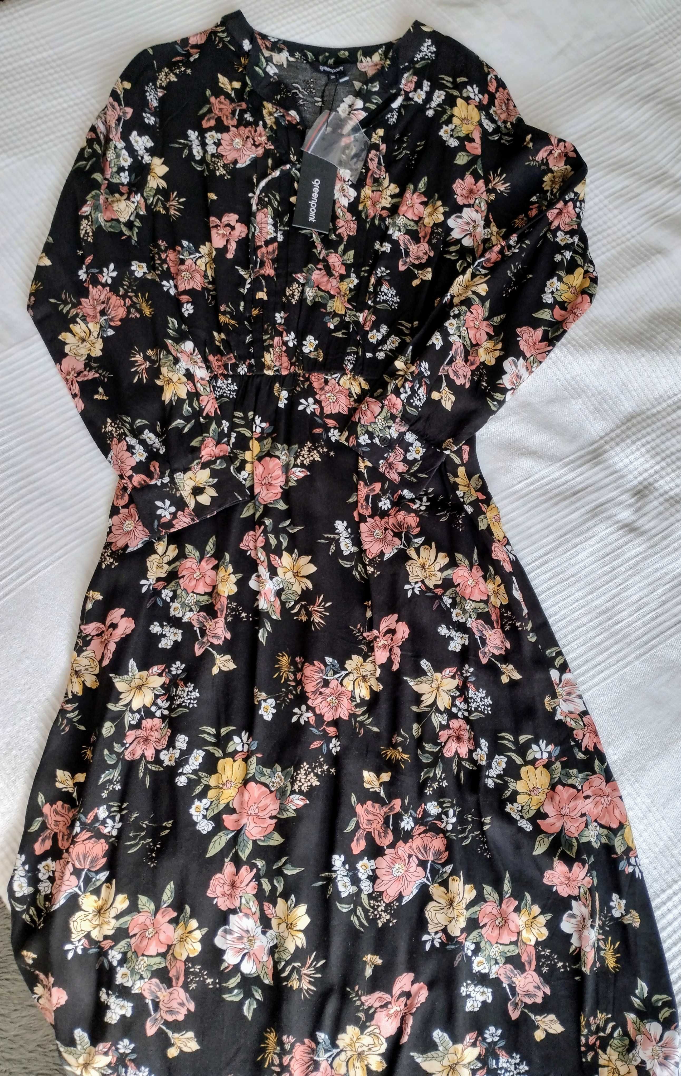 NOWA sukienka Greenpoint w kwiaty wiskozowa, r.36
