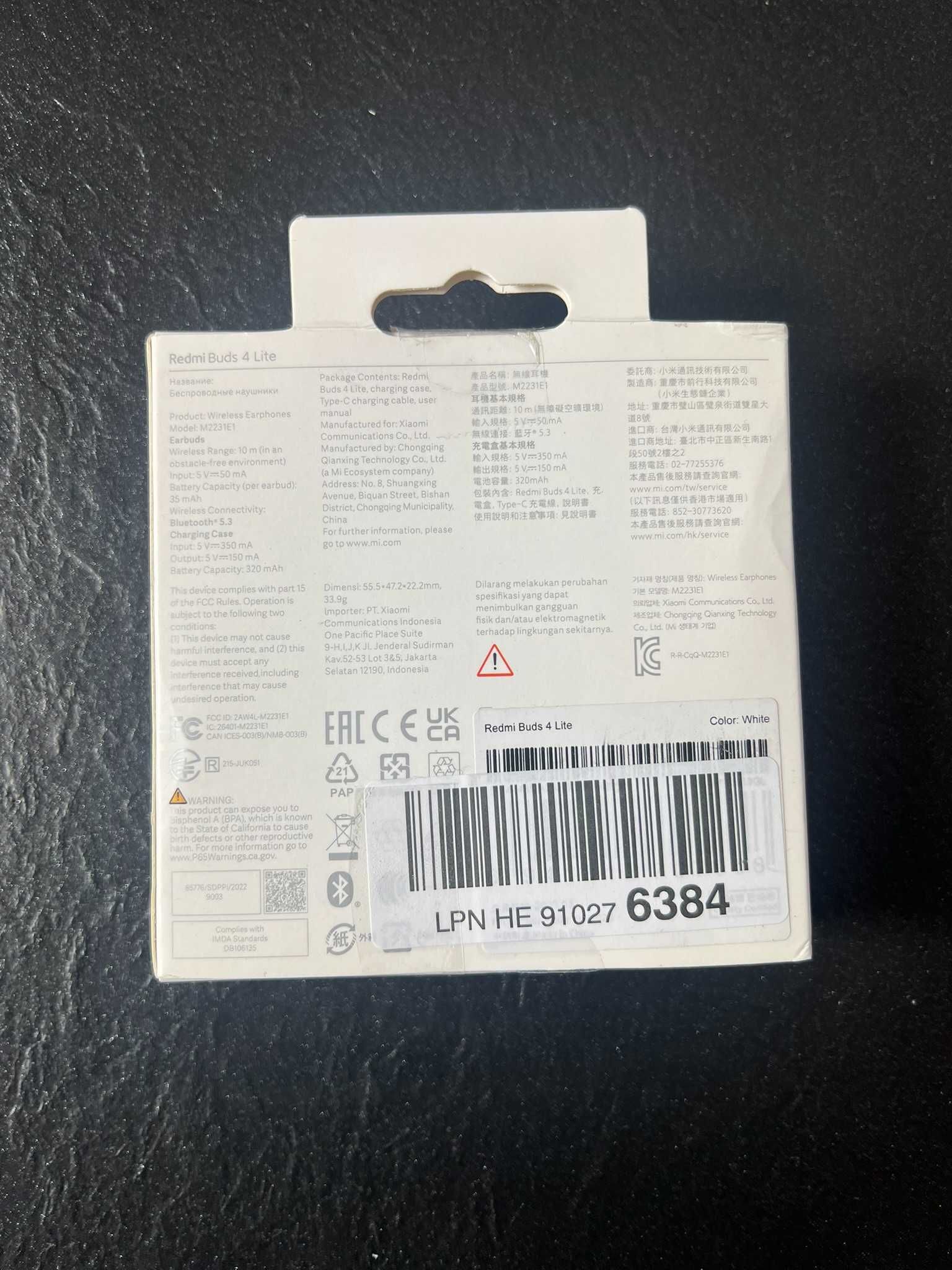 Słuchawki bezprzewodowe douszne Xiaomi Redmi Buds 4 Lite