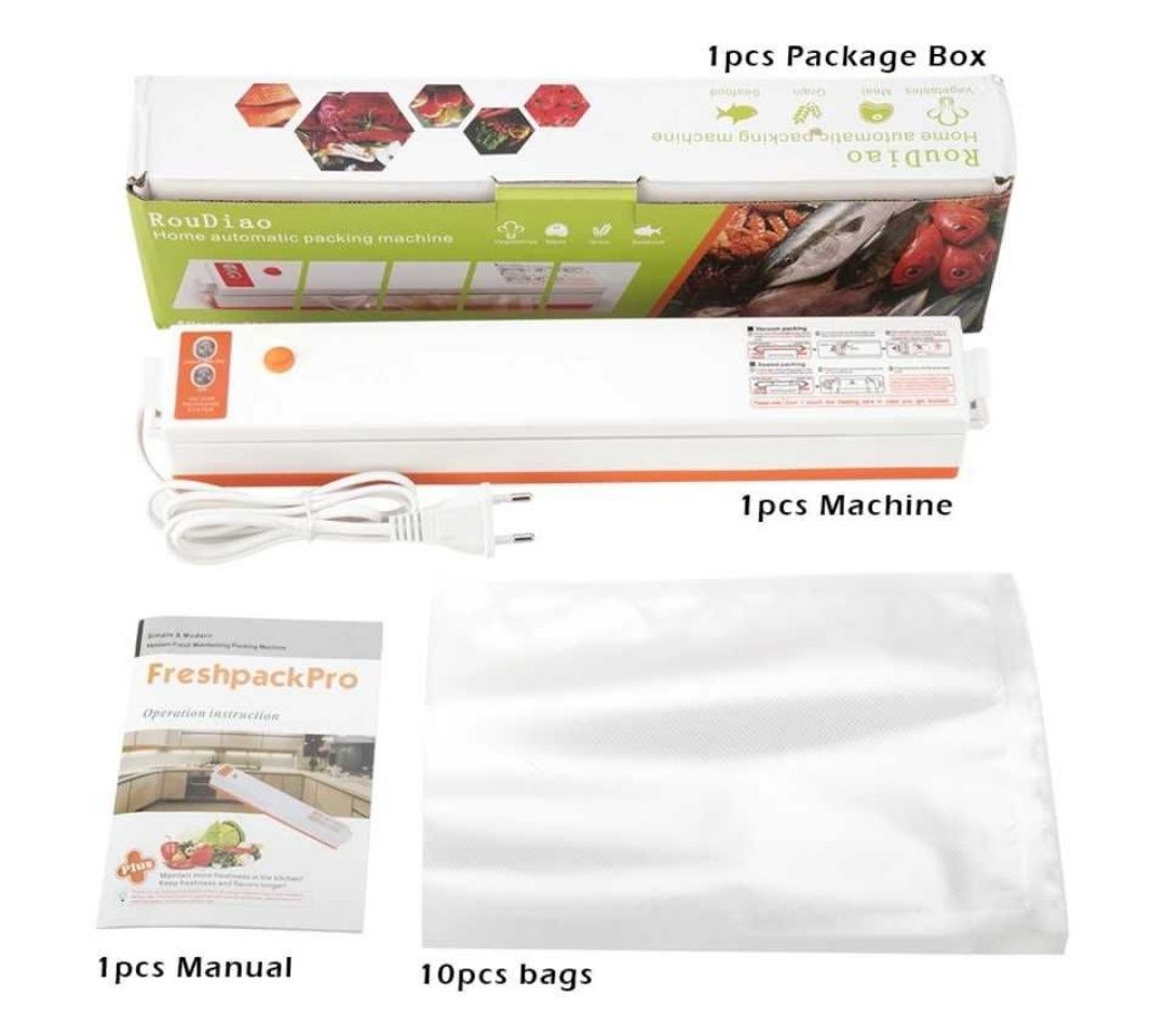 Вакууматор вакуумный упаковщик бытовой Freshpack Pro QH-01 10 пакетов